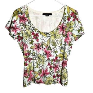 August Silk - Floral Knit Baby Doll Tee‎ - Sz. M